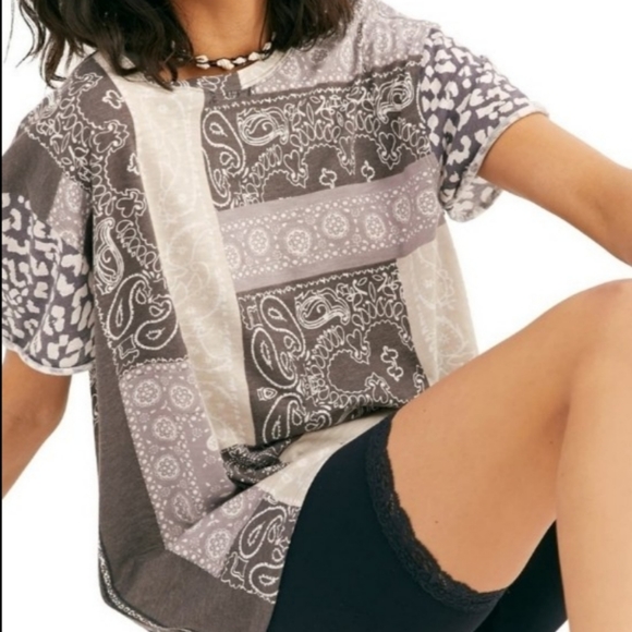 Free People Bandana Print Tee - Picture 2 of 4